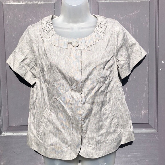 Mossimo Short Sleeve LINEN blend jacket - Picture 2 of 15